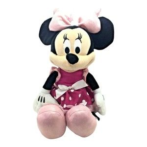 Disney Minnie Mouse Plush Doll Pink Dress Figurine 14in Tall 2028-351